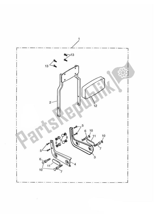 All parts for the Sissy Bar Tall Kit of the Triumph America Carburettor 790 2002 - 2007